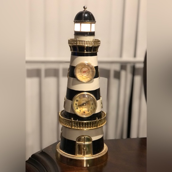Vintage Lighthouse Clock with music box and thermometer - Picture 3 of 15